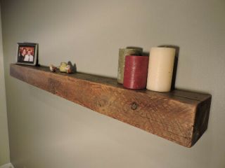 Barn Wood Fire Place Mantel,  Floating.  Rustic,  Reclaimed,  Salvaged Beam 4x6,  5 