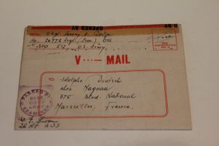 WW2 1945 Febr 18 US Army letter,  OSS regt,  Passed by army examiner STAMP Censor 2