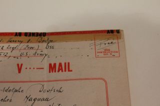 WW2 1945 Febr 18 US Army letter,  OSS regt,  Passed by army examiner STAMP Censor 4