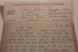 WW2 1945 Febr 18 US Army letter,  OSS regt,  Passed by army examiner STAMP Censor 7