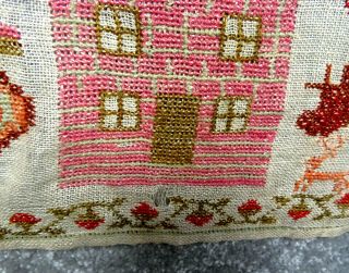 ANTIQUE EARLY 19TH C SILK THREAD EMBROIDERY SAMPLER DATED 1836 4