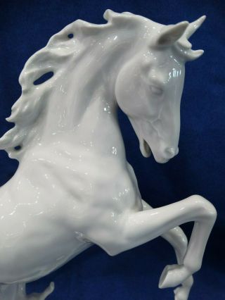 Alka Kunst Bavaria Germany White Porcelain Blanc de Chine Rearing Horse Figurine 2
