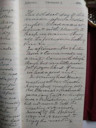 TRAVELING PREACHER HANDWRITTEN DIARIES - Temperance - Prohibition - Alcoholism - 1886 - NY 4