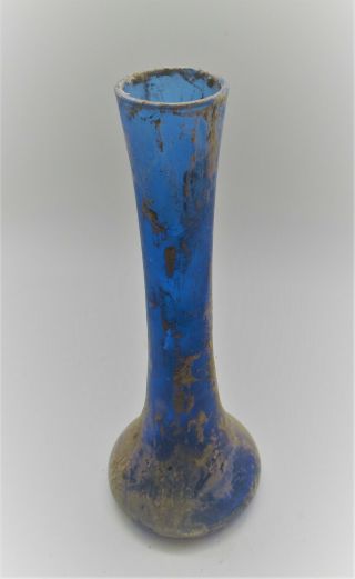 MUSEUM QUALITY ANCIENT ROMAN AQUA BLUE GLASS URGENTARIUM VESSEL VERY LARGE 2