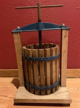 Antique / Vintage Primitive Wine / Grape / Fruit / Apple Cider Press Wood & Iron
