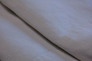 Vintage French Linen Sheet MR Monogram Thick Fabric Ivory White Color 79 