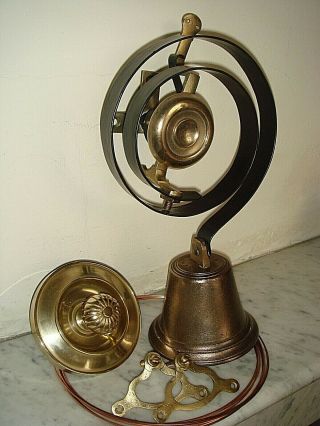 Large Victorian Door Bell,  Servants Bell.  Pull & Cranks,  Antique Stable Bell. 4
