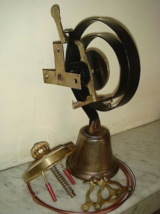 Large Victorian Door Bell,  Servants Bell.  Pull & Cranks,  Antique Stable Bell. 5