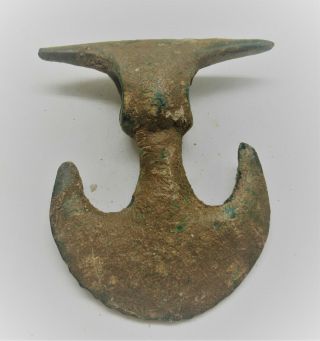 Scarce Circa 900 - 1100ad Viking Era Nordic Bronze Waraxe Authentic Battle Object