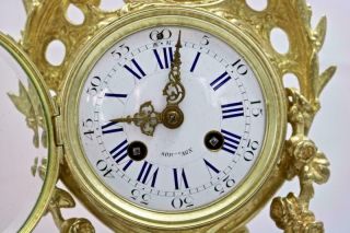 Antique French Mantle Clock 1880 ' s Embossed Gilt Rococo Bronze 6