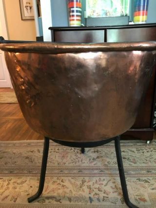 Extra Large French Copper Apple Butter Cauldron With Stand