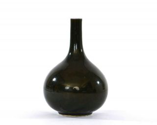 19c Chinese Mirror Black Glaze Monochrome Porcelain Vase
