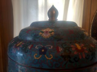Early 20th Century Large Cloisonne Storage Container 2