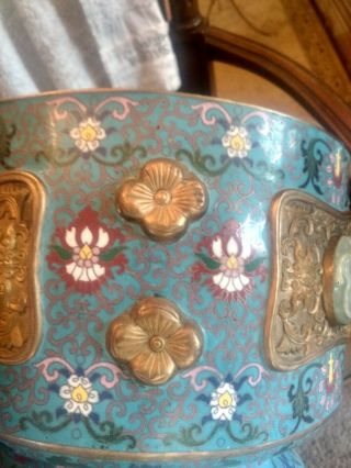 Early 20th Century Large Cloisonne Storage Container 7