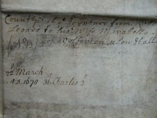 1678 Vellum Indenture & Seals.  Robert Legard of Analby,  Kingston Upon Hull 6