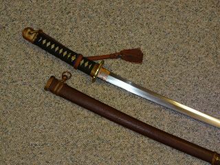Rare & Minty WWII Japanese Samurai Sword Shin - Gunto w/ Numbered Ishizuke Chape 2