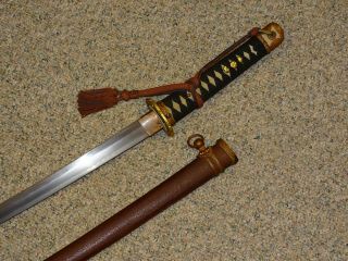 Rare & Minty WWII Japanese Samurai Sword Shin - Gunto w/ Numbered Ishizuke Chape 4