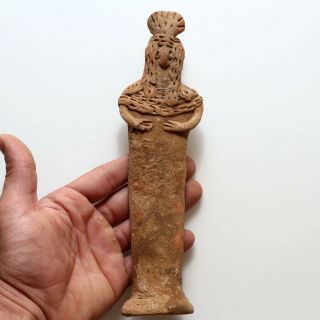 LONG SYRO - HITTITE RELIGIOUS TERRACOTTA IDOL STATUE 2800 - 1500 BC 5