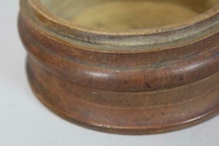 A RARE LATE 18TH C TURNED AND DECORATED COVERED PATCH JAR IN OLD SURFACE PATINA 9