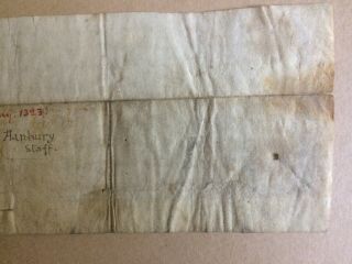 Vellum Document,  Hanbury Staff,  1323 7