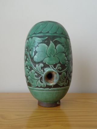 RARE Antique Korea Korean Joseon Buncheong Porcelain Wine Bottle Green 4
