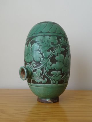 RARE Antique Korea Korean Joseon Buncheong Porcelain Wine Bottle Green 5