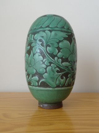 RARE Antique Korea Korean Joseon Buncheong Porcelain Wine Bottle Green 7
