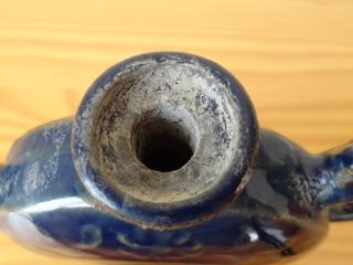 c.  15th - Antique Chinese China Yuan Ming Dragon Porcelain Blue Tea Pot Flask 11