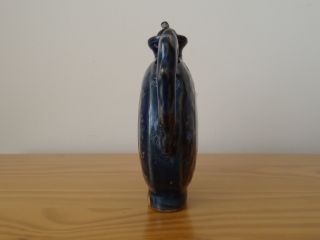 c.  15th - Antique Chinese China Yuan Ming Dragon Porcelain Blue Tea Pot Flask 4