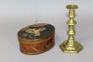 RARE 19TH C OVAL SHAKER TYPE PANTRY BOX WITH A PAINTED PORTRAIT OF YOUNG GIRL 3