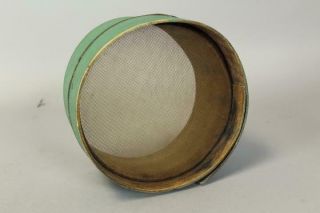 A RARE 19TH C HANCOCK,  MA SHAKER OAK SIEVE WITH GREEN DYED HORSEHAIR 6