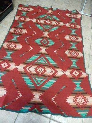 ANTIQUE 1920s PENDLETON INDIAN REVERSIBLE,  OMBRE WOOL CAMP BLANKET 4