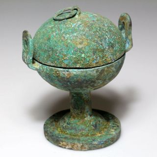 EXTREMELY RARE NEAR EST BRONZE CUP COMPLETE CIRCA 1000 - 500 BC - INTACT 2