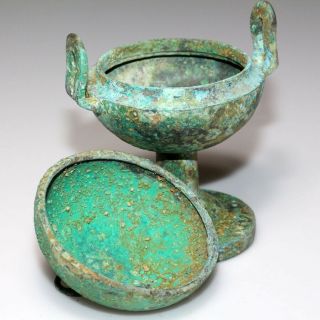 EXTREMELY RARE NEAR EST BRONZE CUP COMPLETE CIRCA 1000 - 500 BC - INTACT 3