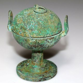 EXTREMELY RARE NEAR EST BRONZE CUP COMPLETE CIRCA 1000 - 500 BC - INTACT 4