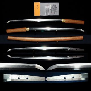 Wakizashi Antique Japanese Sword 54.  6cm Signed 重高 Shigetaka,  Nbthk Paper,  Edo