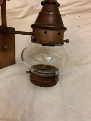 Vintage Hand Made Copper Indoor / Outdoor Onion Lantern Sconce Patina USA 6