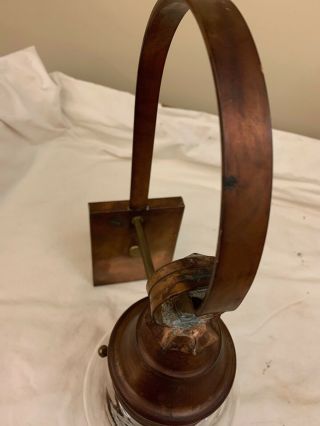 Vintage Hand Made Copper Indoor / Outdoor Onion Lantern Sconce Patina USA 9