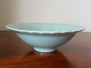 ANTIQUE QUALITY CHINESE LATE 18TH QIANLONG PALE CELADON DISH/BOWL MARK 2
