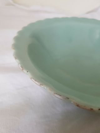 ANTIQUE QUALITY CHINESE LATE 18TH QIANLONG PALE CELADON DISH/BOWL MARK 4