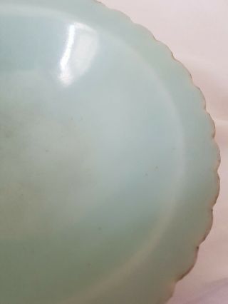 ANTIQUE QUALITY CHINESE LATE 18TH QIANLONG PALE CELADON DISH/BOWL MARK 6