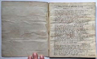 1832 Handwritten Manuscript Lectures James Luce Kingsley Yale Divinity,  Iliad 3
