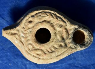 Ancient JUDAEA Late Roman,  Holy Land Oil Lamp 4 - 5 Century AD.  Judea Terracotta. 2