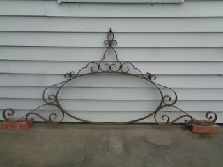 " For Deb Only " Antique Architectural Ornate Wrought Iron 65 X 29,  Pediment