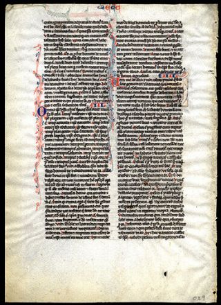1240 Illuminated Medieval Bible Leaf Exquisite Miniature Ecclesiastes 1 Vellum 3