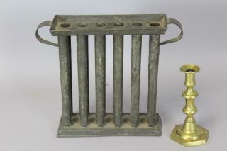 Rare 19th C England Tin 12 Tube Candle Mold In Untouched Surface