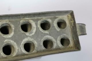 RARE 19TH C ENGLAND TIN 12 TUBE CANDLE MOLD IN UNTOUCHED SURFACE 5