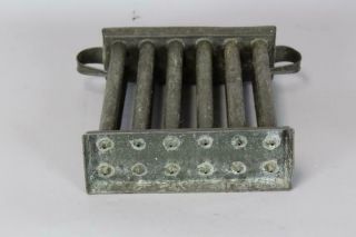 RARE 19TH C ENGLAND TIN 12 TUBE CANDLE MOLD IN UNTOUCHED SURFACE 6