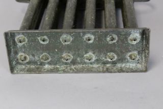 RARE 19TH C ENGLAND TIN 12 TUBE CANDLE MOLD IN UNTOUCHED SURFACE 7