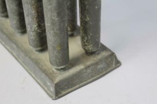 RARE 19TH C ENGLAND TIN 12 TUBE CANDLE MOLD IN UNTOUCHED SURFACE 9